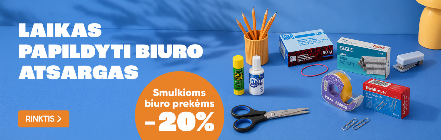 Smulkioms biuro prekėms 20% nuolaida